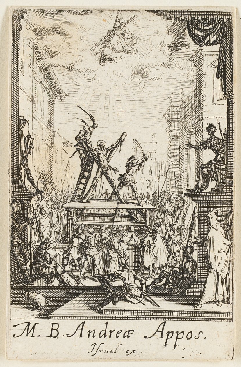 Martirio de San Andrés, lámina tres de Los martirios de los Apóstoles de Jacques Callot
