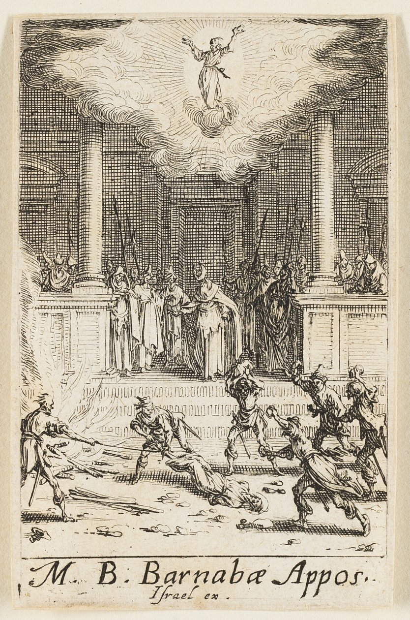 Martirio de San Bernabé, lámina quince de Los martirios de los Apóstoles de Jacques Callot