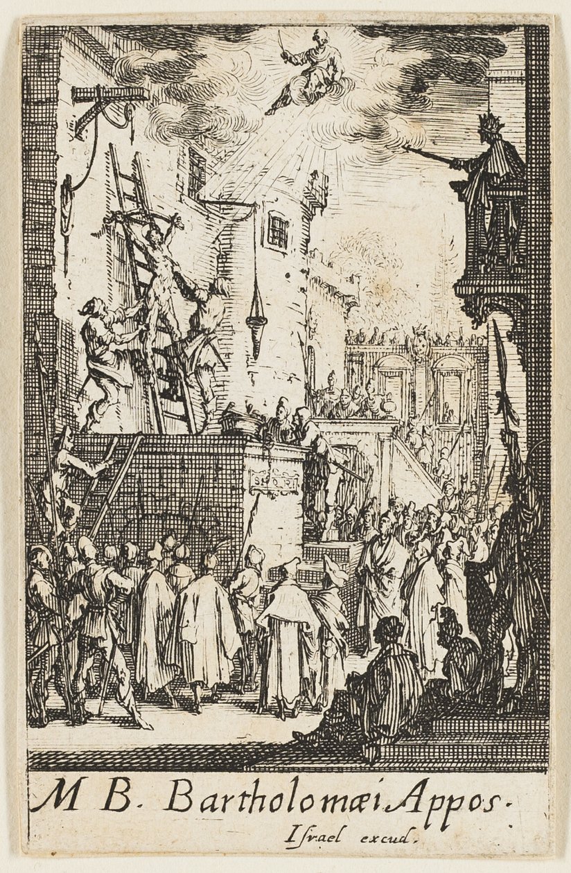 Martirio de San Bartolomé, lámina nueve de Los martirios de los Apóstoles de Jacques Callot