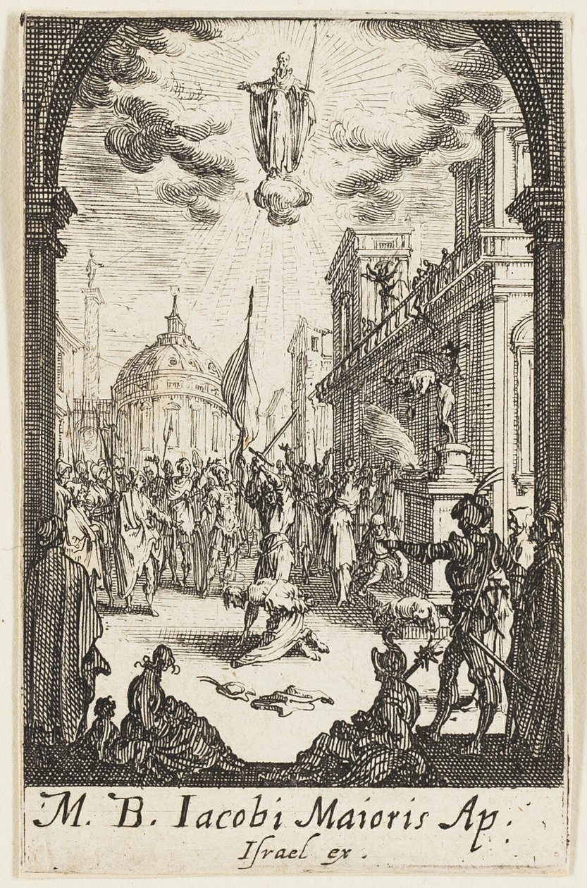 Martirio de San Juan, el Mayor, lámina cuatro de Los martirios de los Apóstoles de Jacques Callot