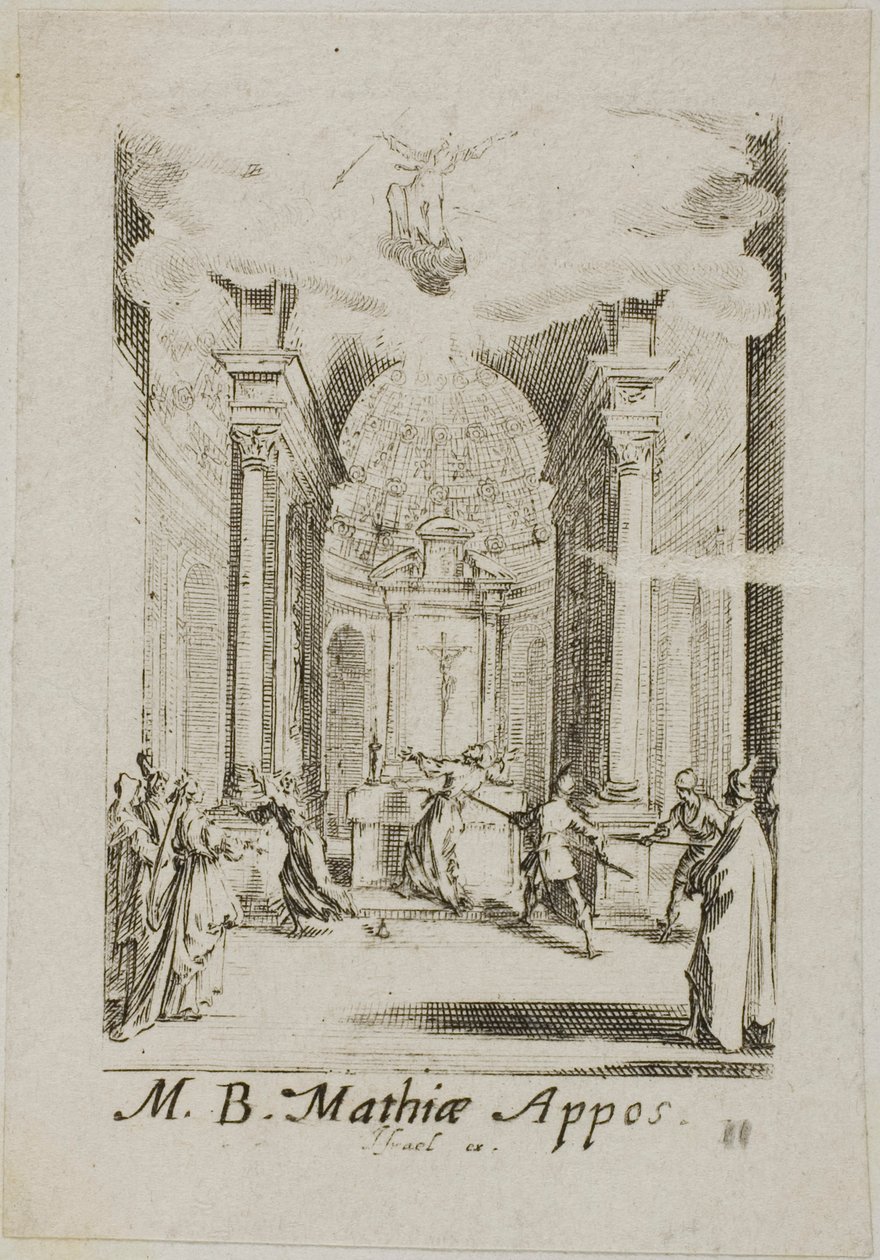 Martirio de San Matías, lámina once de Los martirios de los Apóstoles de Jacques Callot