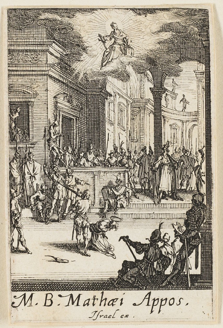 Martirio de San Mateo, lámina trece de Los martirios de los Apóstoles de Jacques Callot