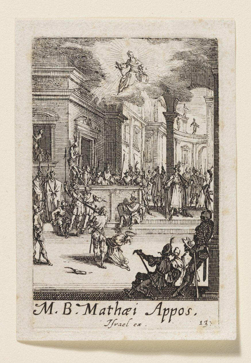 Martirio de san Mateo apóstol (M.B. Mathaei Appos.) de Jacques Callot