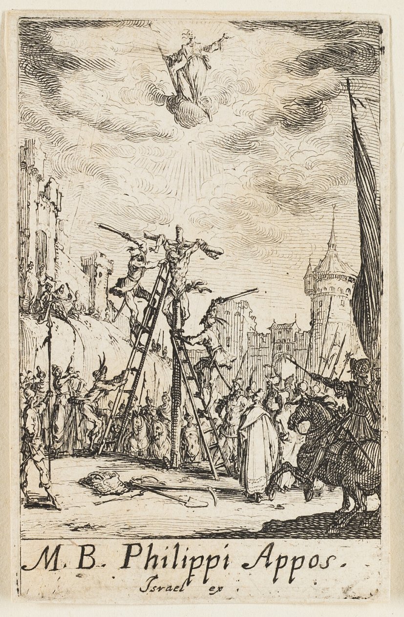 Martirio de San Felipe, lámina ocho de Los martirios de los Apóstoles de Jacques Callot