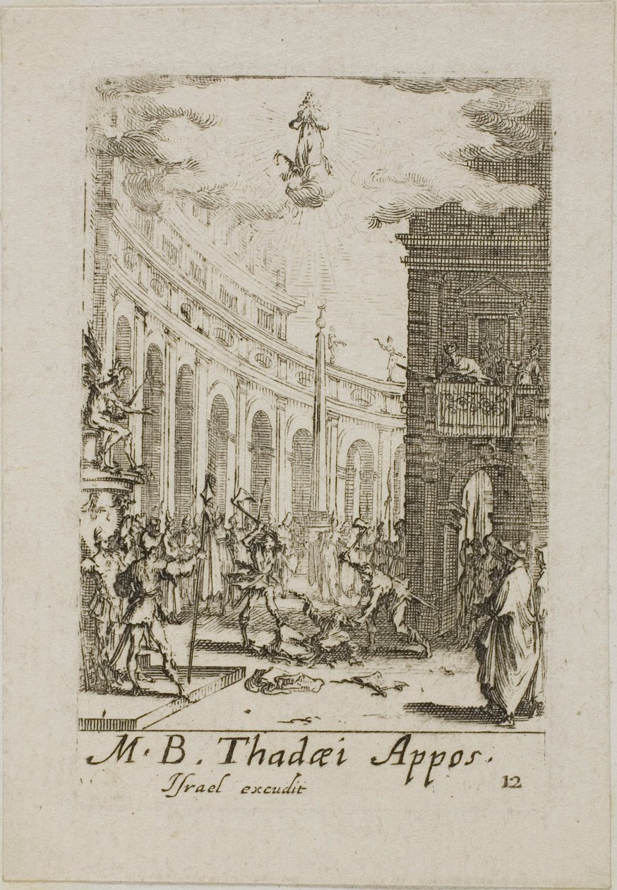 Martirio de San Tadeo, lámina doce de Los martirios de los Apóstoles de Jacques Callot