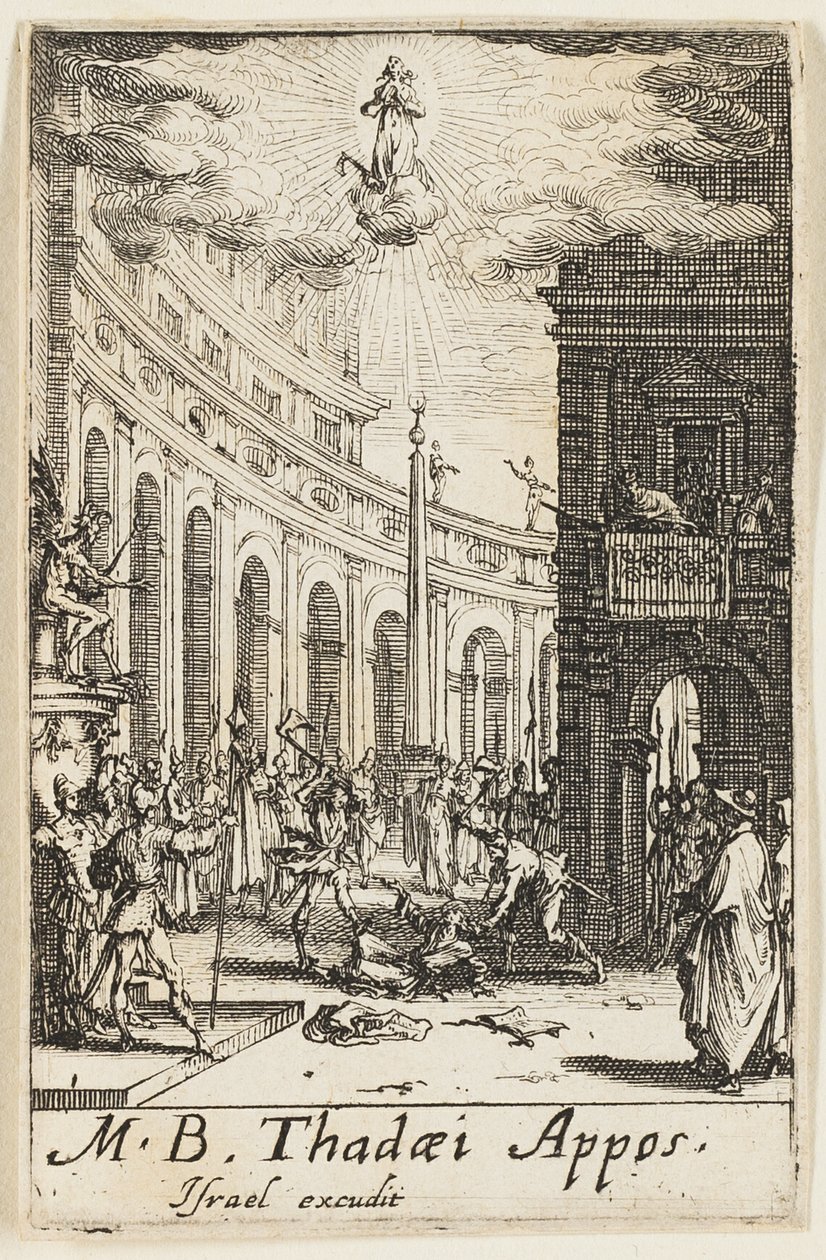 Martirio de San Tadeo, lámina doce de Los martirios de los Apóstoles de Jacques Callot