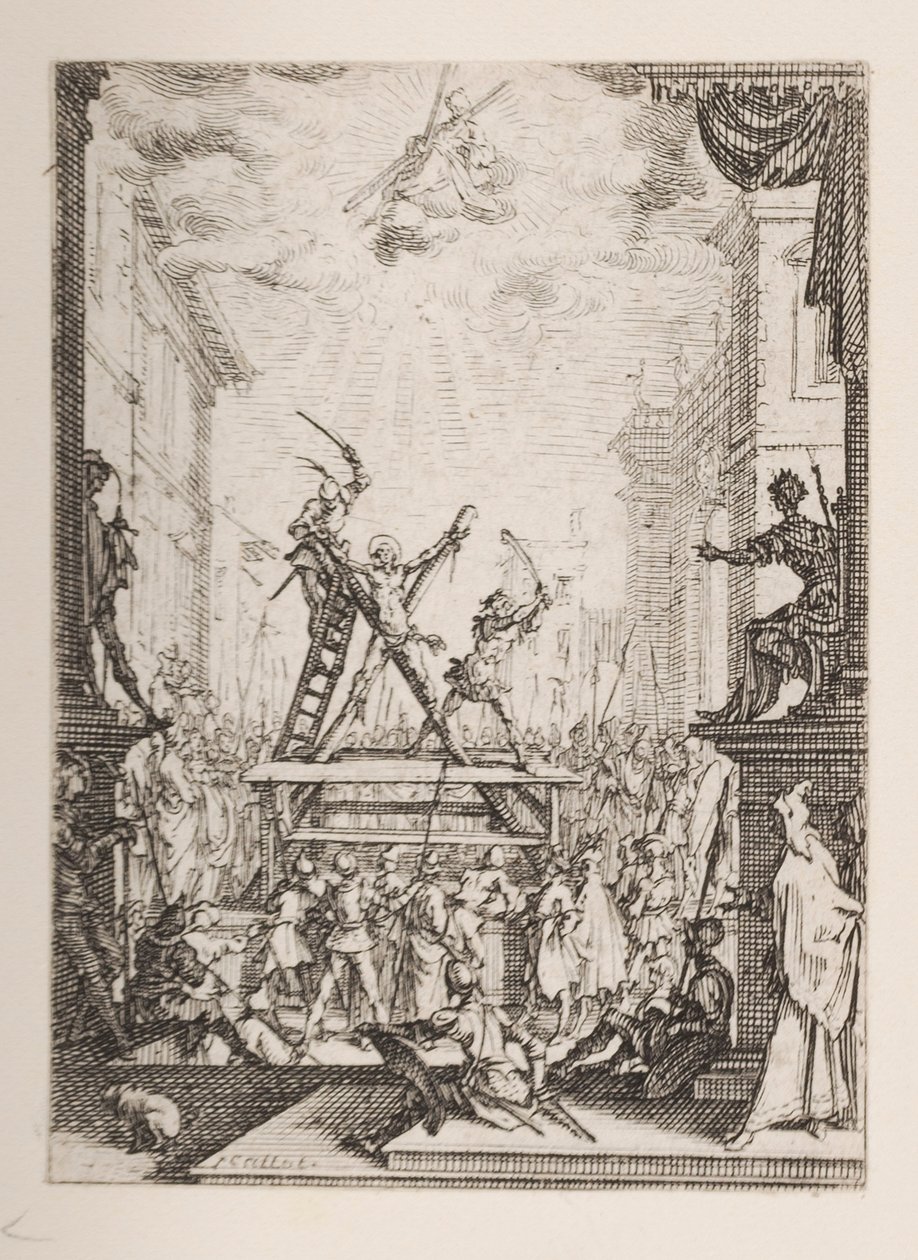 Martirio de San Andrés, n. 5 de El Martirio de los Apóstoles de Jacques Callot