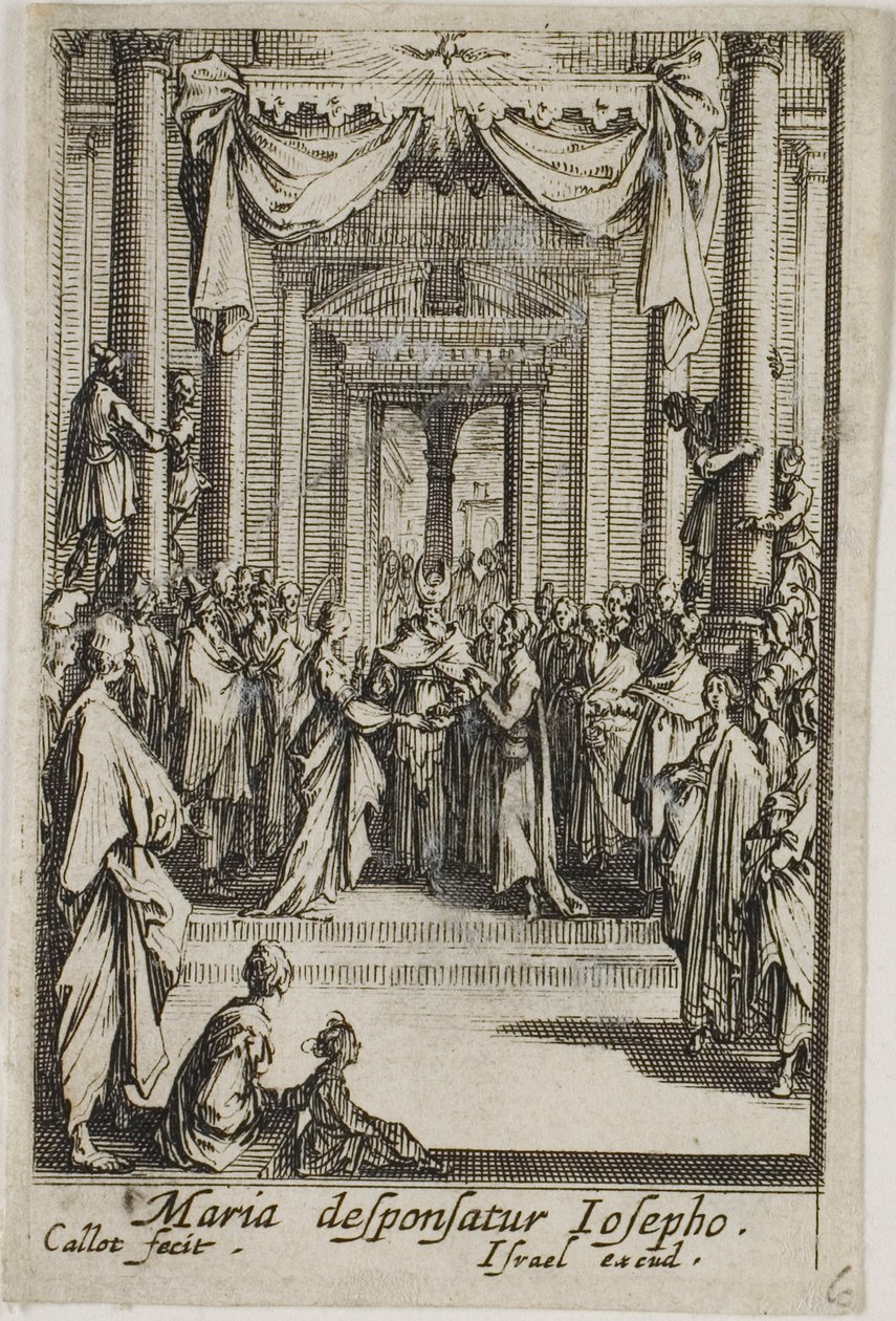 María se casa con José, de La vida de la Virgen de Jacques Callot