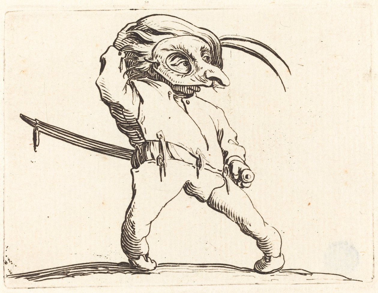 Hombre Enmascarado con Pies Torcidos de Jacques Callot
