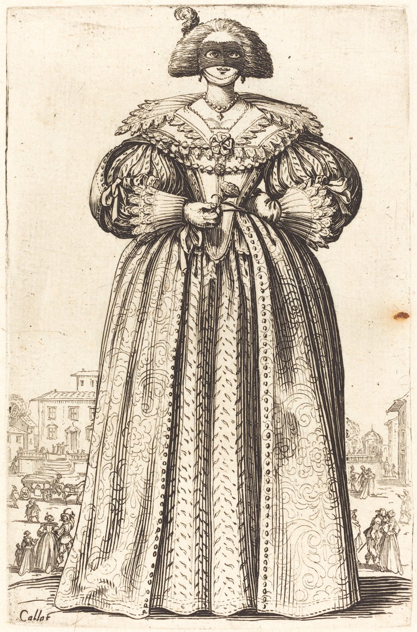 Mujer noble enmascarada de Jacques Callot