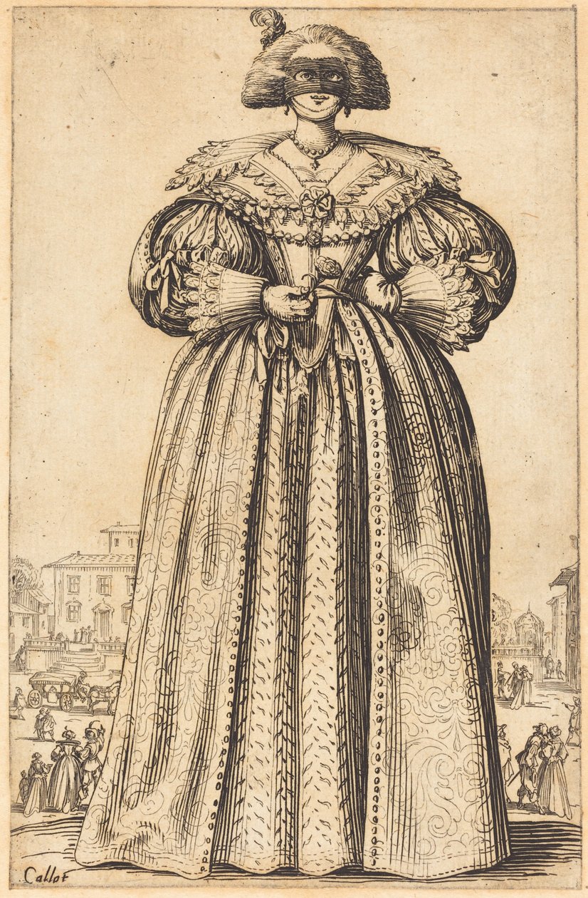 Mujer noble enmascarada de Jacques Callot