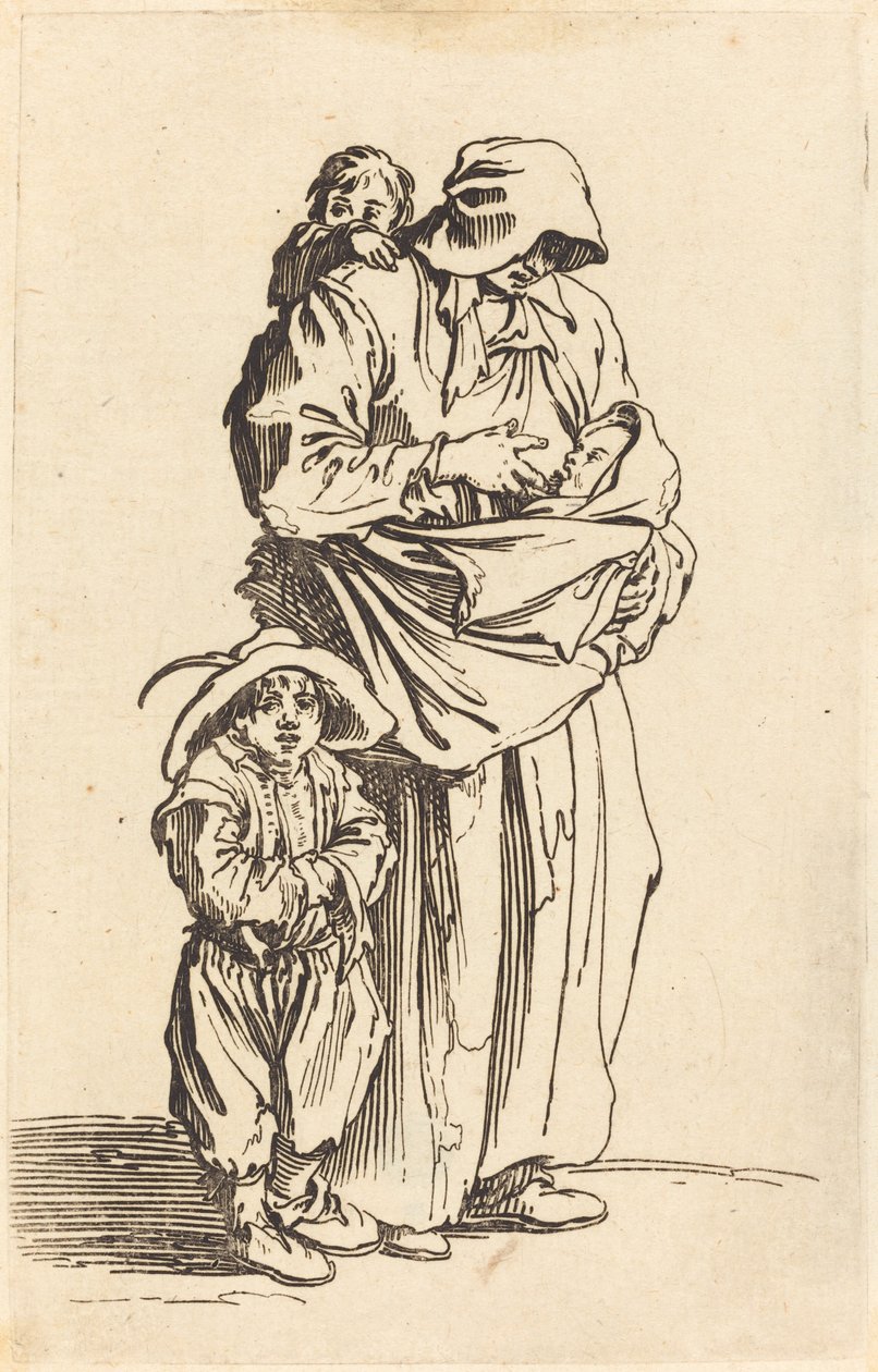 Madre y Tres Niños de Jacques Callot