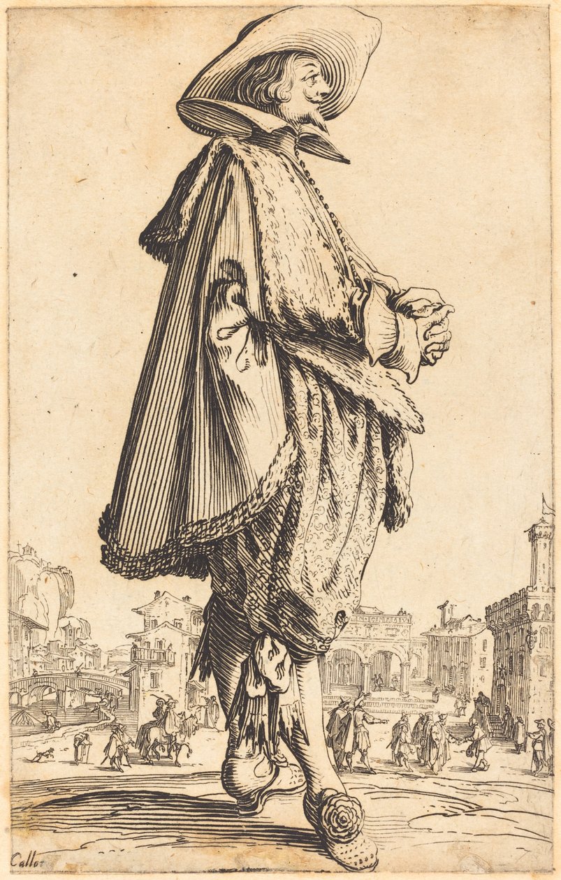 Hombre noble con manos cruzadas de Jacques Callot