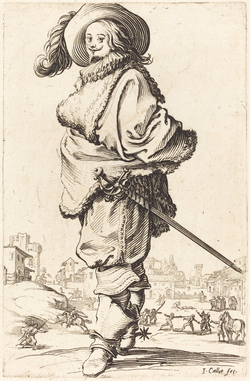 Hombre noble con plastrón de piel de Jacques Callot
