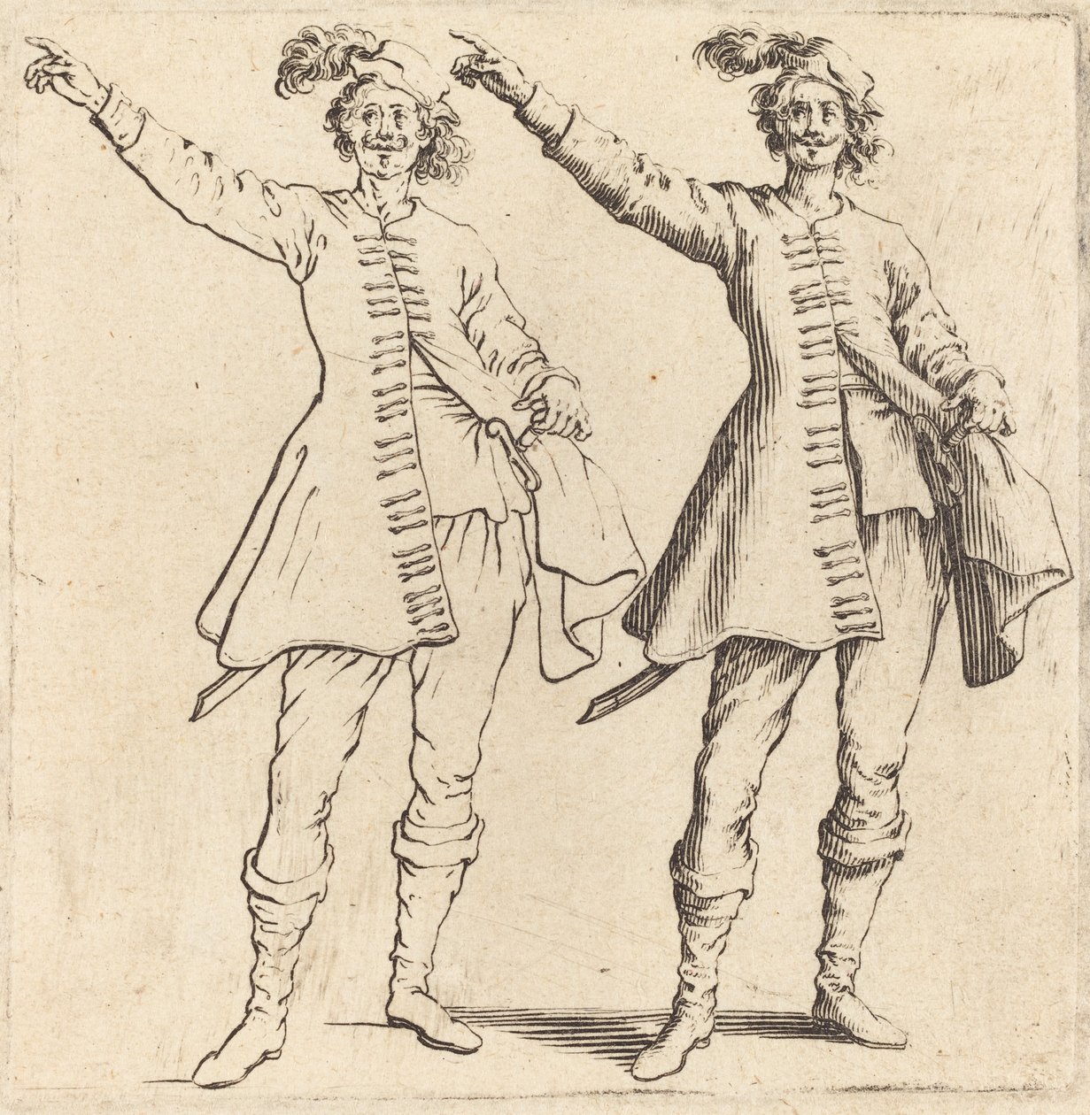 Oficial, con Brazo Extendido, Vista Frontal de Jacques Callot