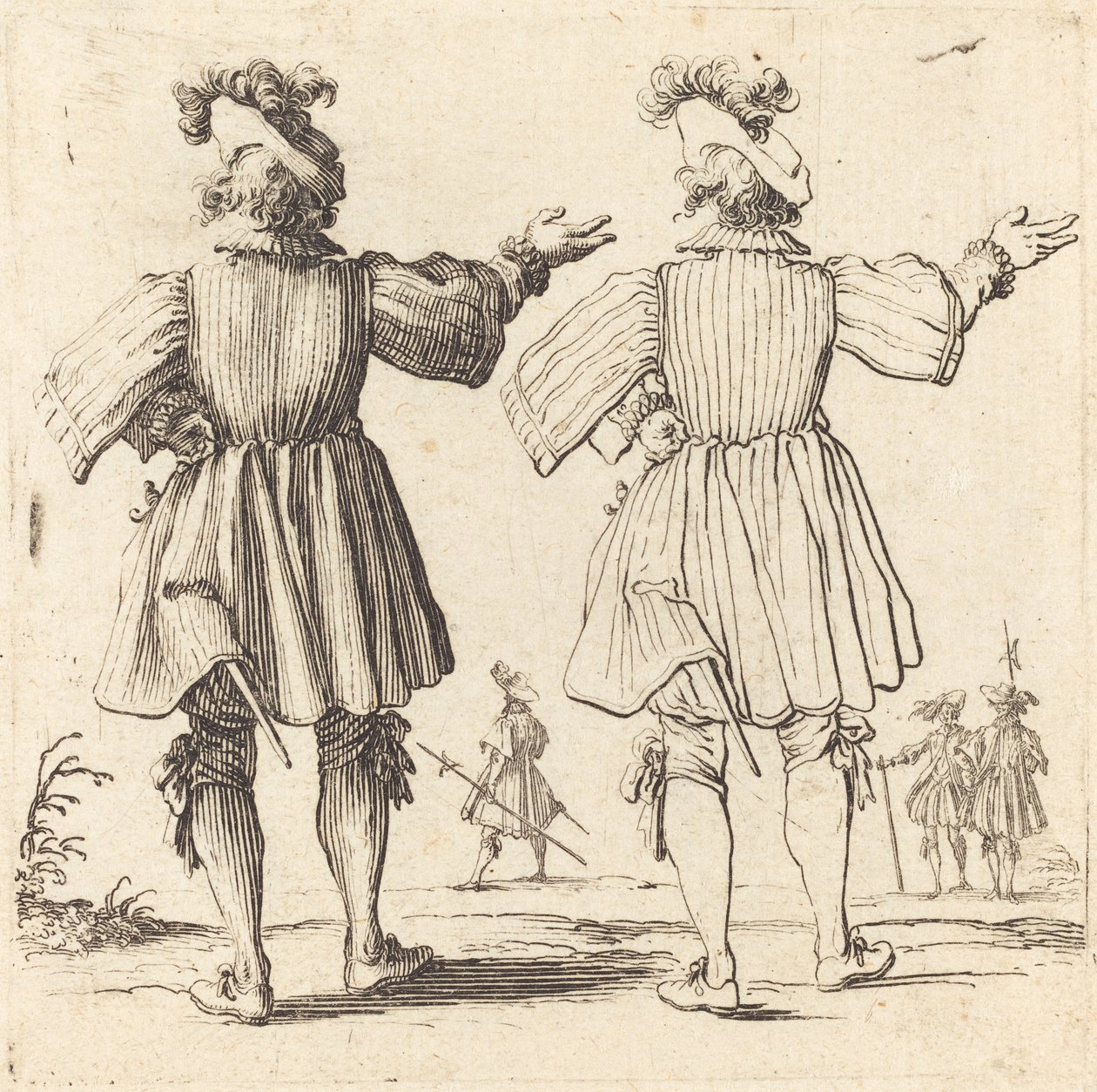 Oficial con pluma, visto desde atrás, 1617 y 1621 de Jacques Callot