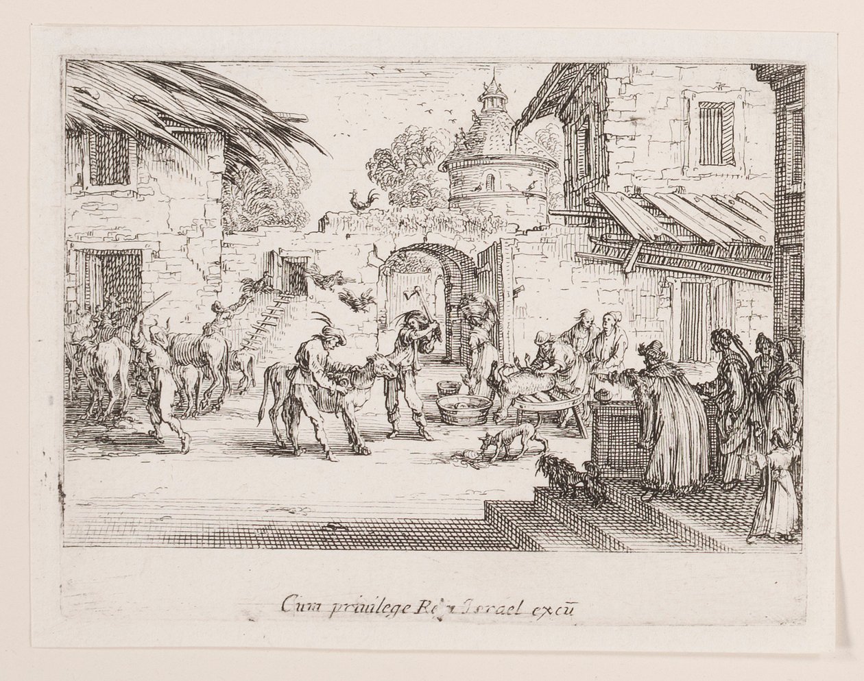 El tue le veau gras (Se mata el gran ternero), de la serie La vie de l de Jacques Callot