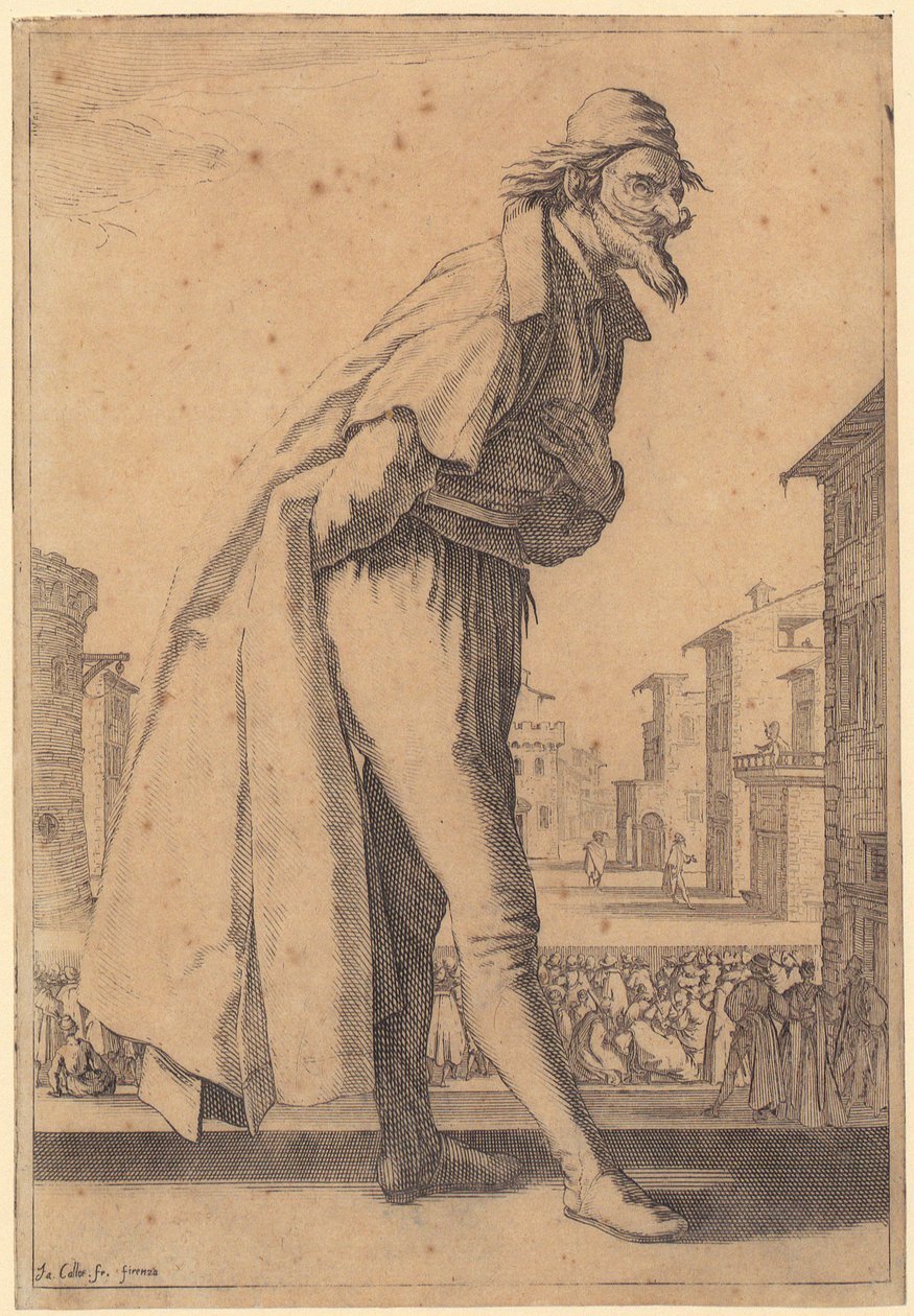 Pantalone, lámina 1 de la serie «Los tres Pantaloni» de Jacques Callot