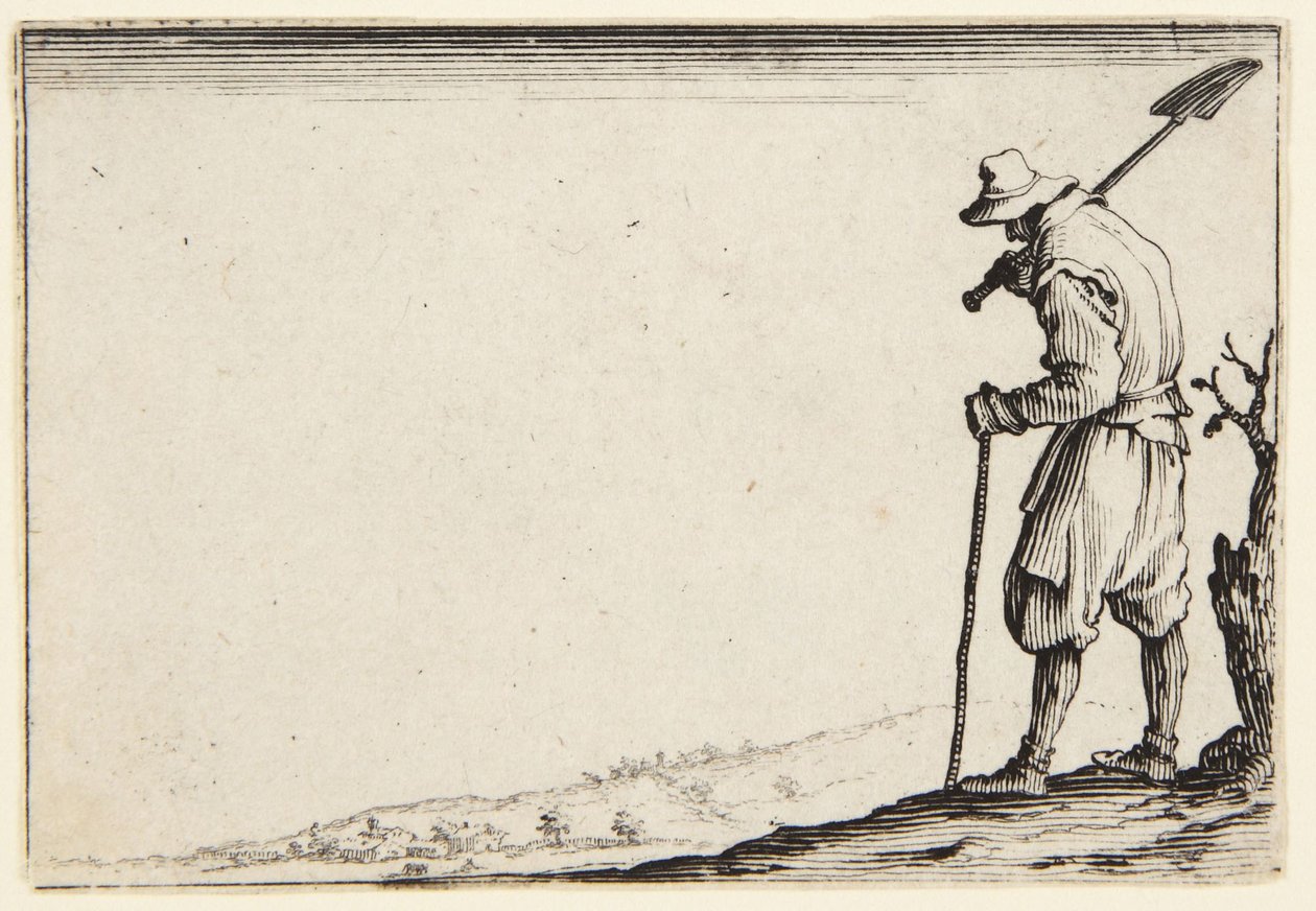 Campesino que lleva una pala al hombro de Jacques Callot