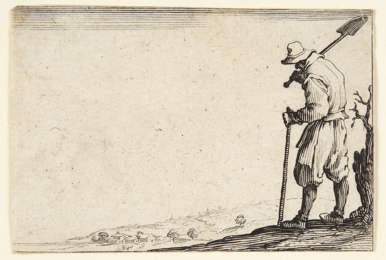 Campesino llevando una pala sobre el hombro de Jacques Callot