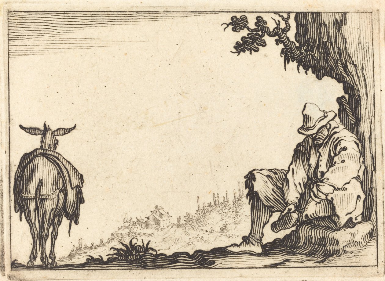 Campesino quitándose el zapato de Jacques Callot