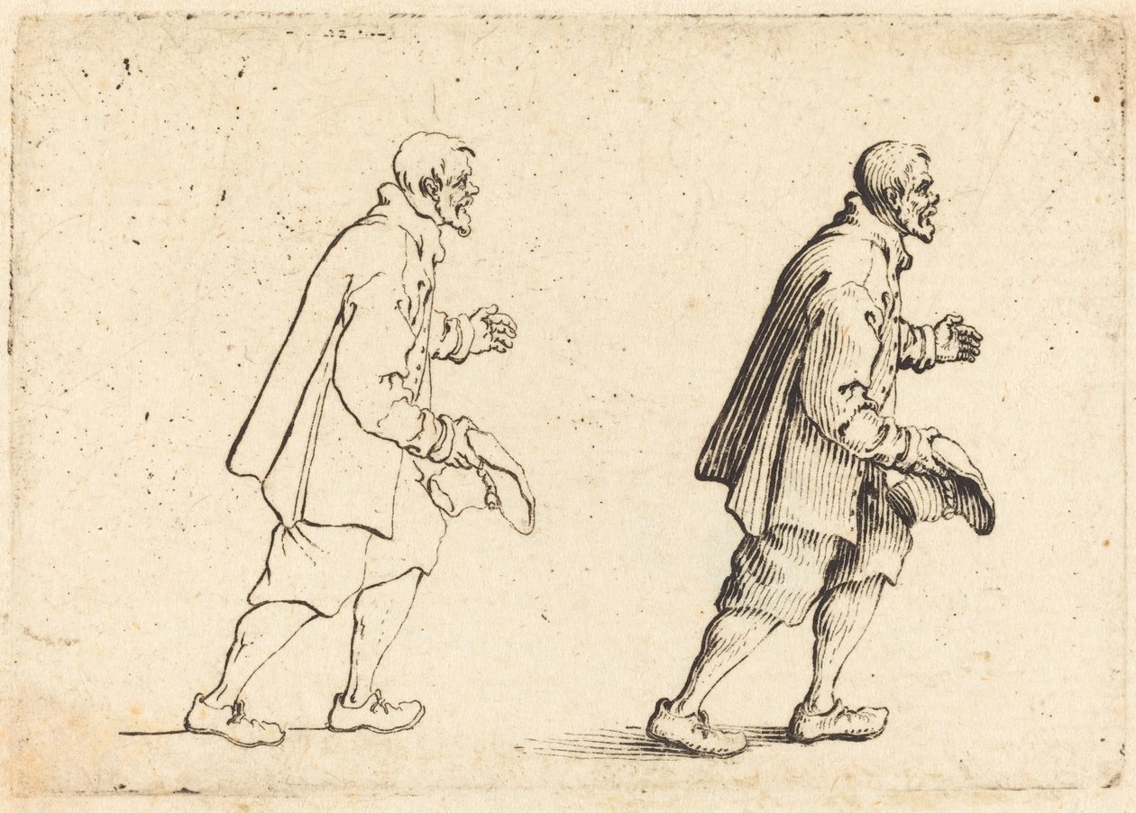 Campesino con sombrero en mano de Jacques Callot