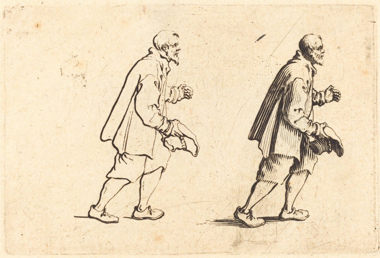 Campesino con Sombrero en la Mano de Jacques Callot