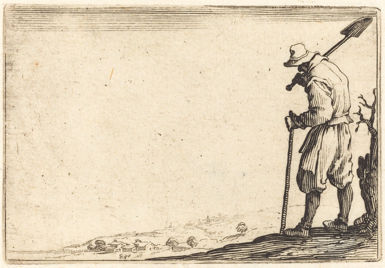 Campesino con Pala en el Hombro de Jacques Callot