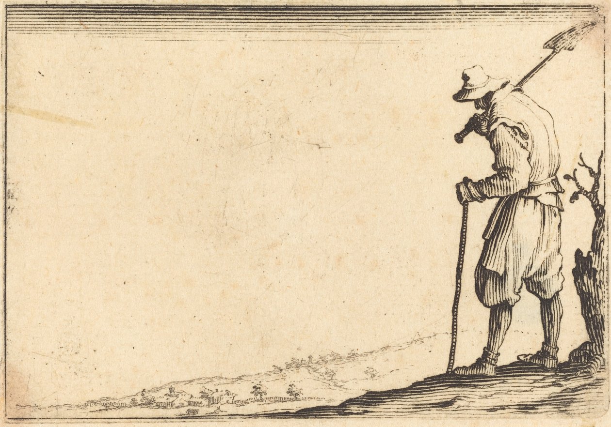Campesino con pala en el hombro de Jacques Callot