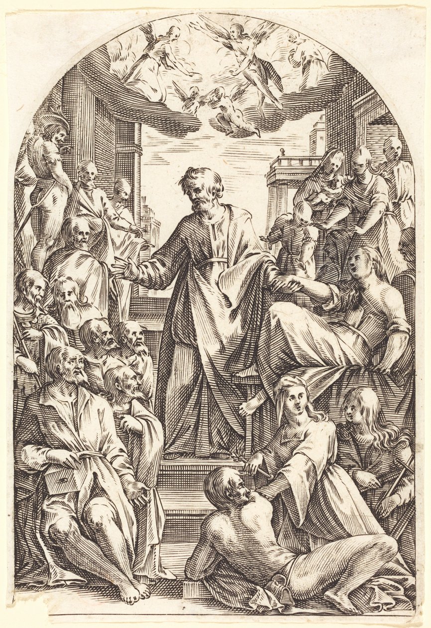 Pedro resucitando a Tabita de Jacques Callot