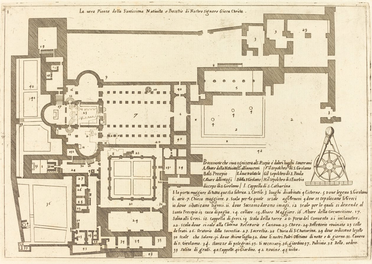 Plano de la Iglesia de la Santa Natividad de Jacques Callot