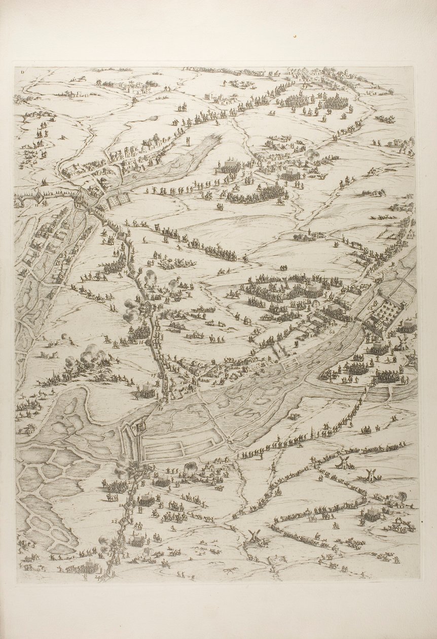 Lámina tres de La Siège de la Rochelle de Jacques Callot
