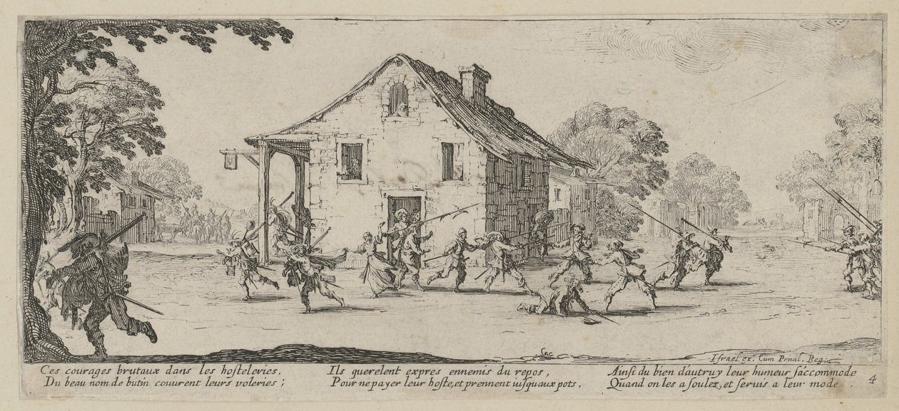 Saqueo, página 4 del episodio «Los horrores de la guerra» de Jacques Callot