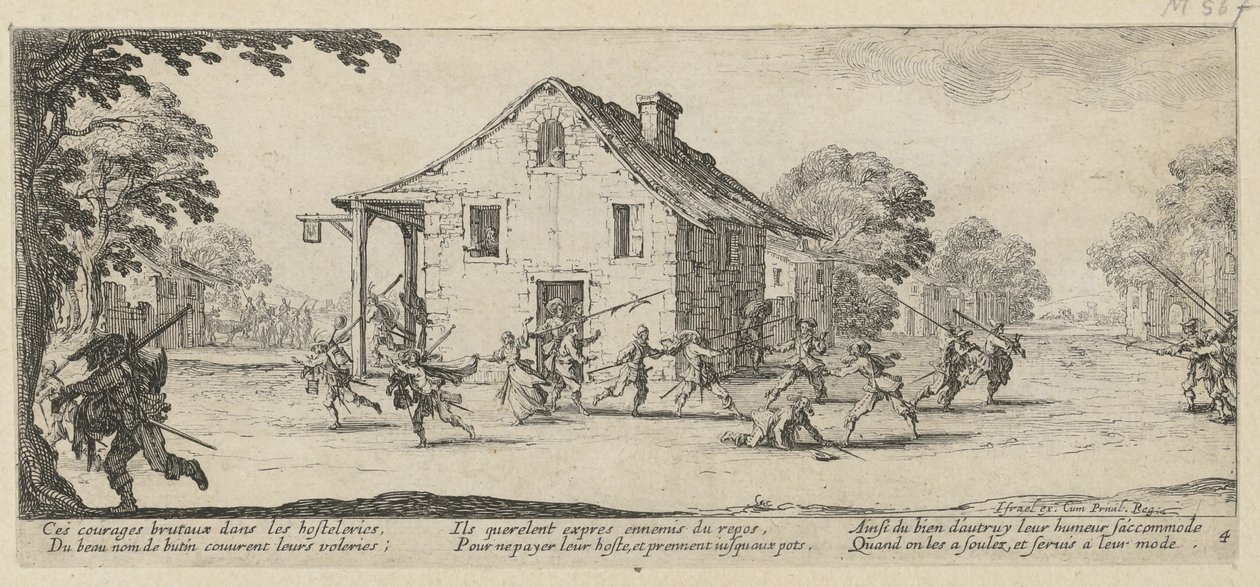 Saqueo, página 4 del episodio «Los horrores de la guerra» de Jacques Callot