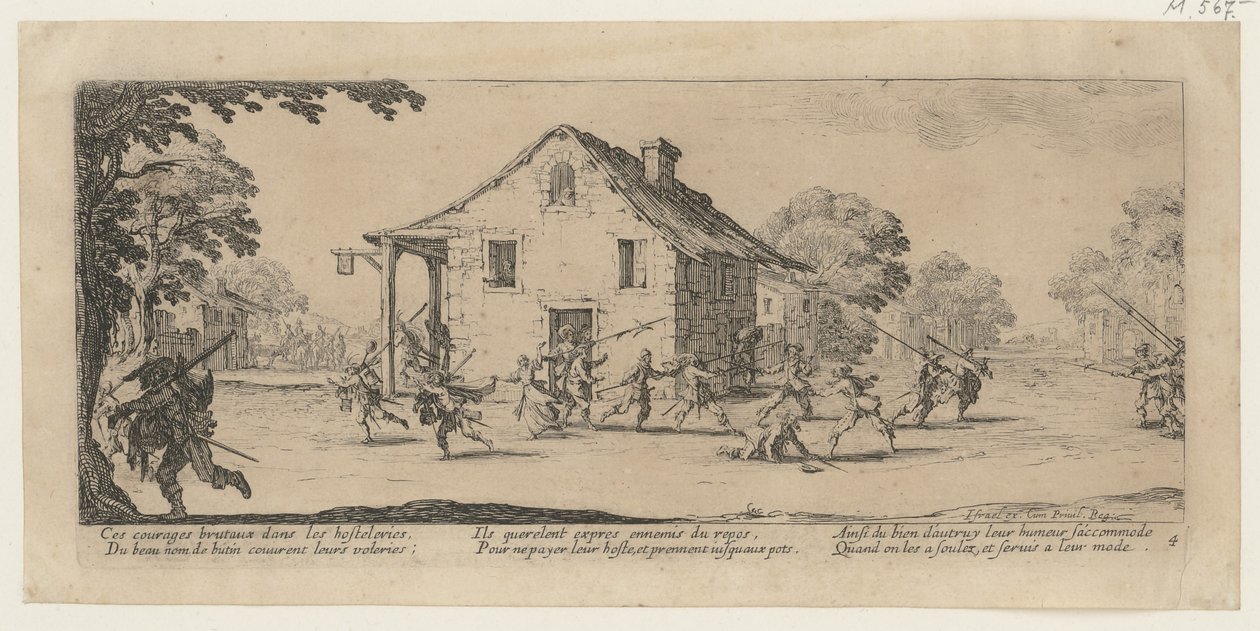 Saqueo, página 4 del episodio «Los horrores de la guerra» de Jacques Callot