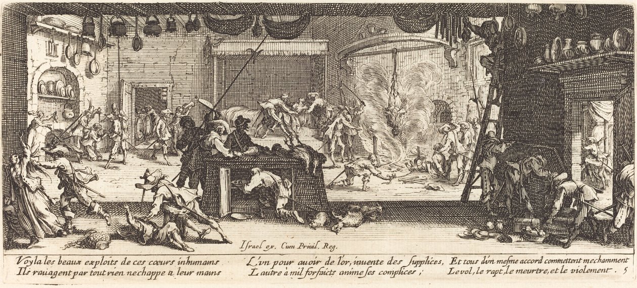 Saqueo de una gran granja de Jacques Callot