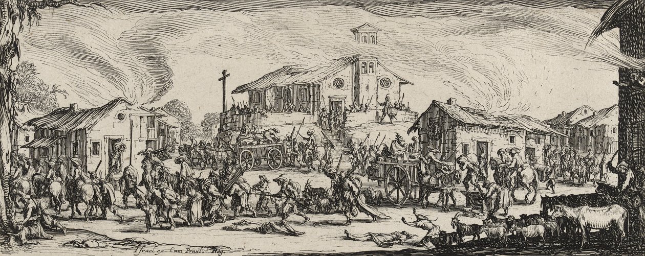 Saqueo e incendio de una aldea de Jacques Callot
