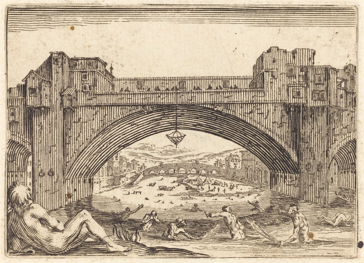 Ponte Vecchio, Florencia, c. 1622 de Jacques Callot