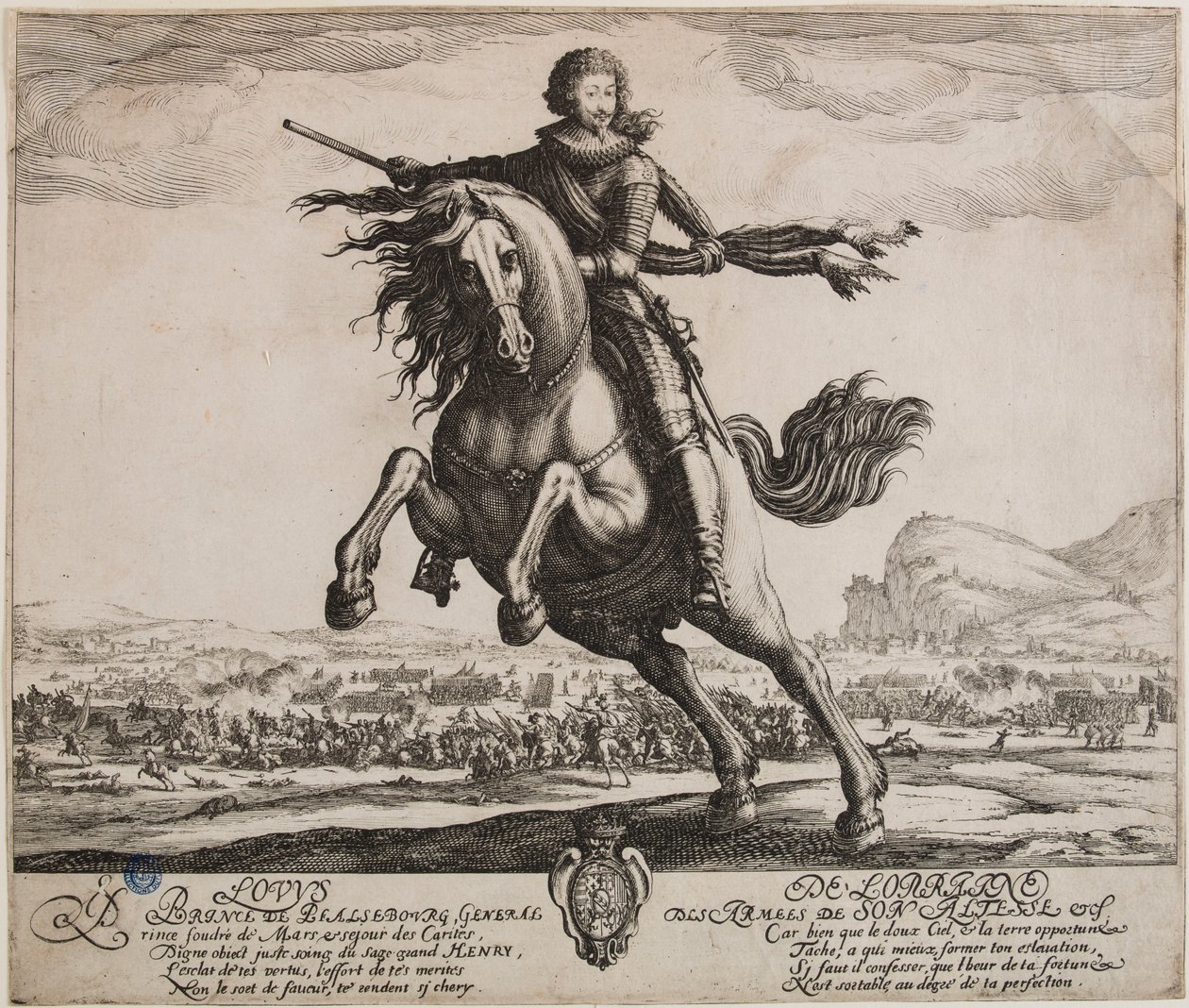 Retrato del príncipe de Phalsbourg (Lieure 505, Meaume 508) de Jacques Callot
