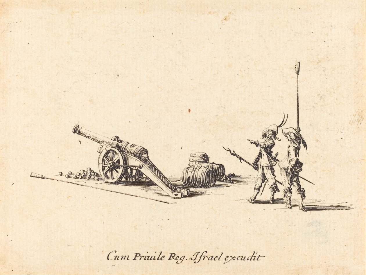 Preparándose para disparar el cañón, 1634-1635 de Jacques Callot