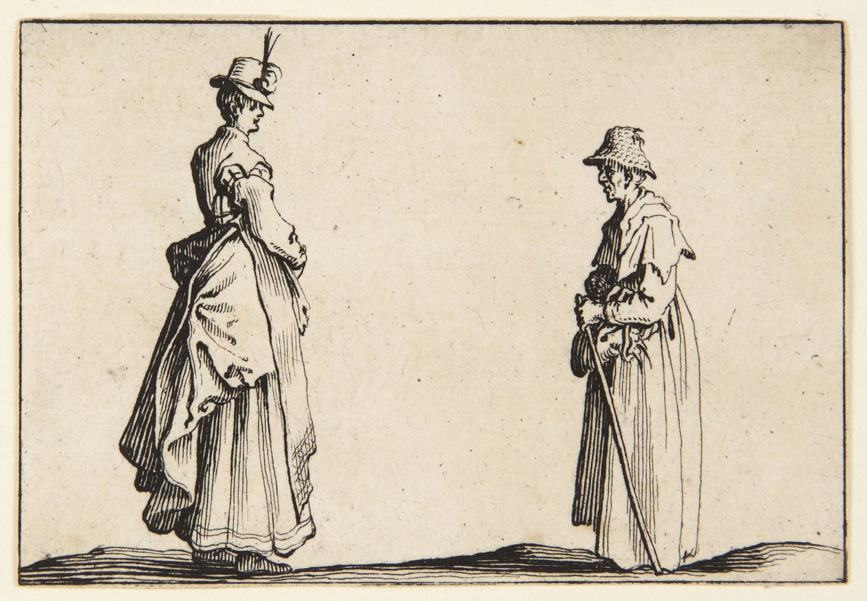 Perfiles de dos mujeres de Jacques Callot
