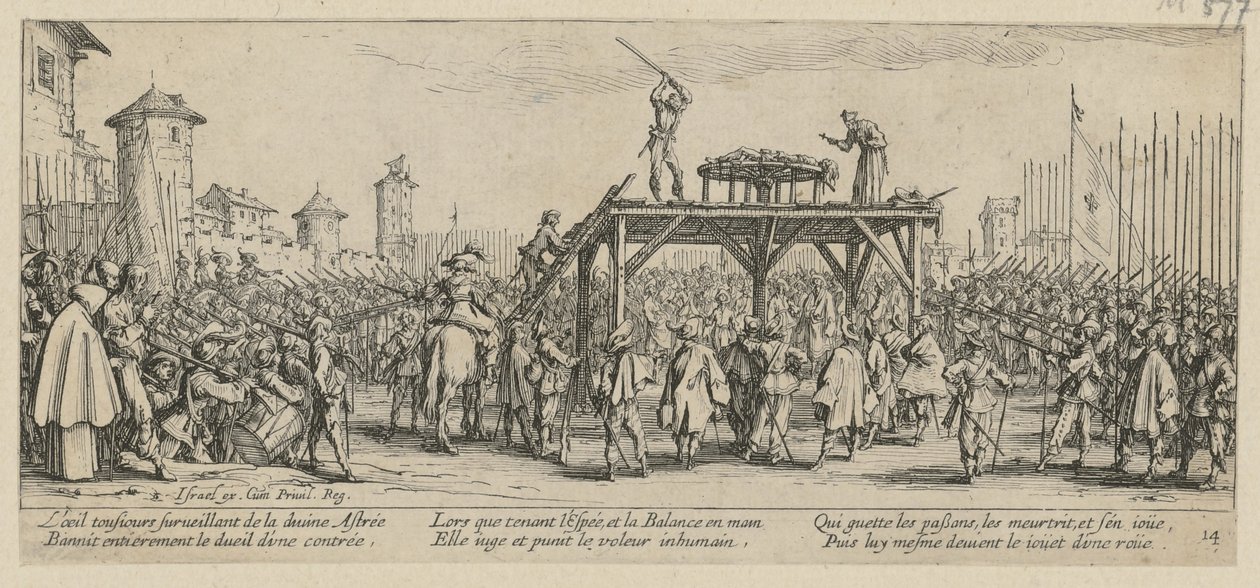 Rad, página 14 de la serie «Los horrores de la guerra» de Jacques Callot
