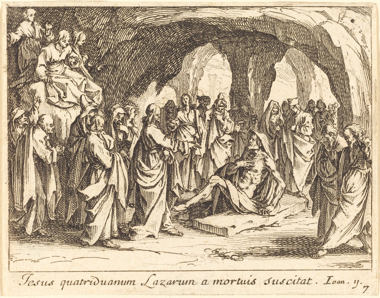 La resurrección de Lázaro de Jacques Callot