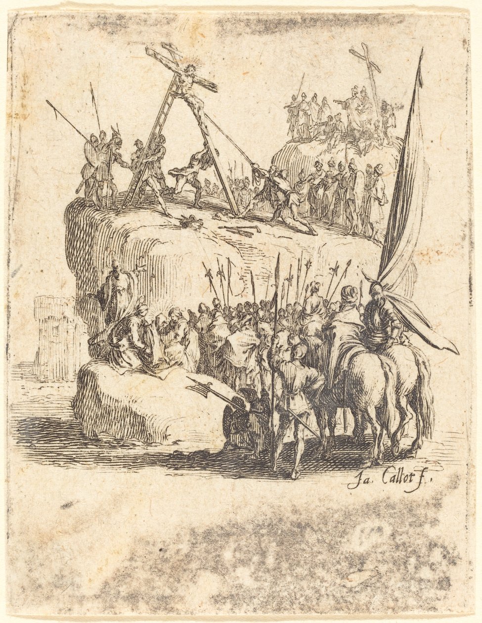 El levantamiento de la cruz de Jacques Callot