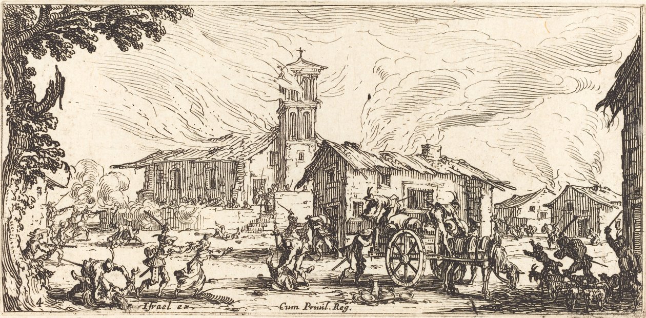 Devastación y quema de un pueblo de Jacques Callot