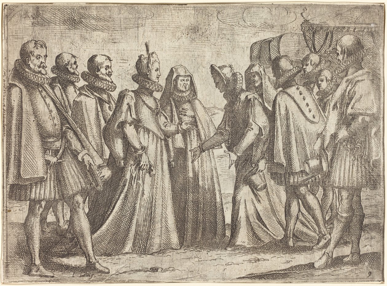Recepción en Mantua [recto], 1612 de Jacques Callot