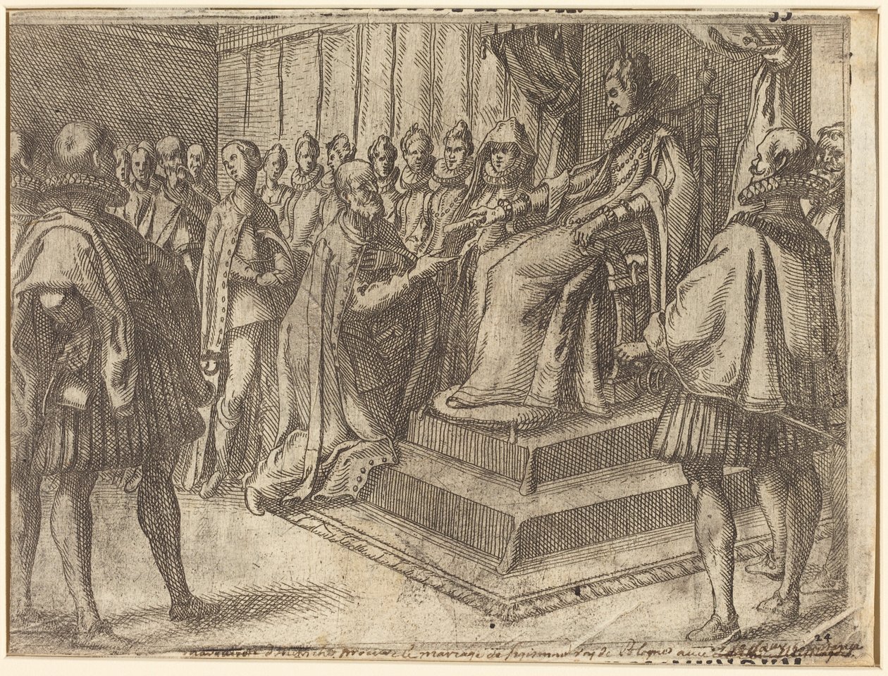 Recepción del enviado de Polonia [recto] de Jacques Callot
