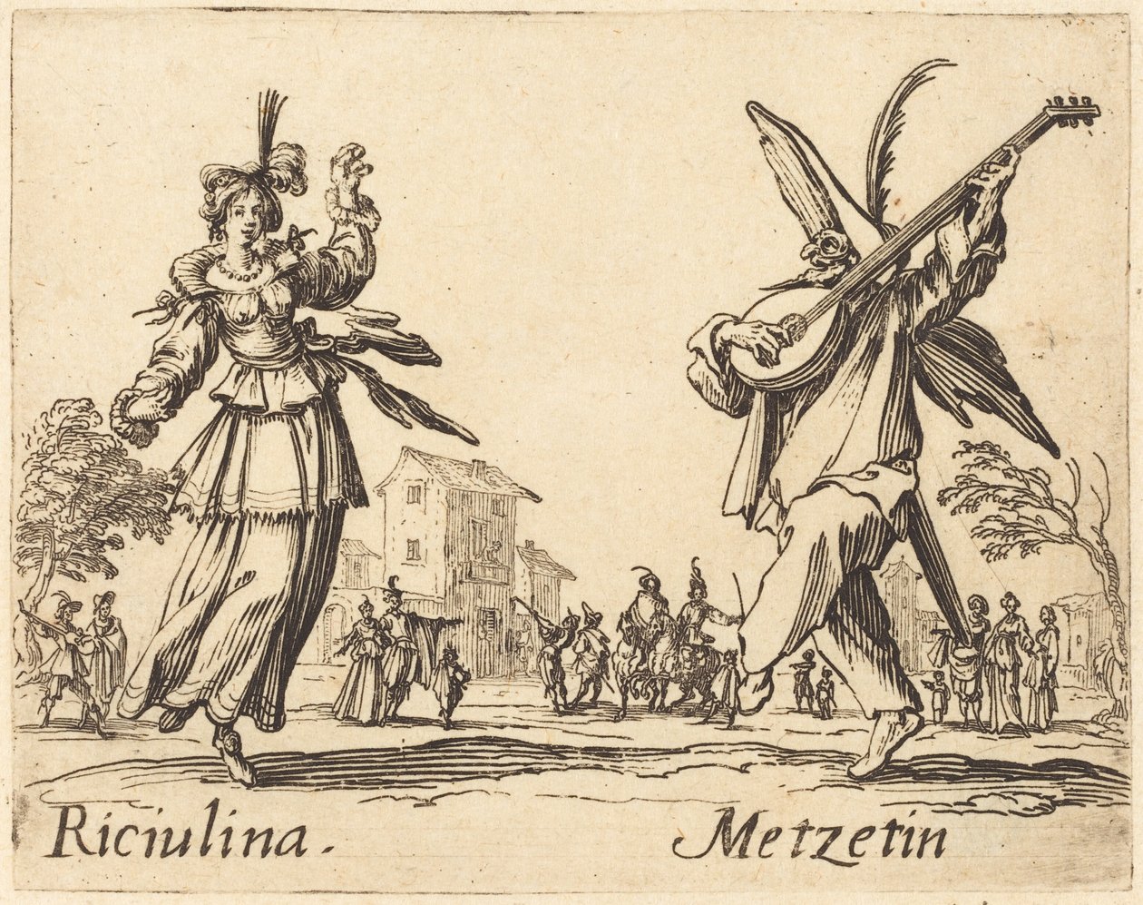 Riciulina y Metzetin de Jacques Callot
