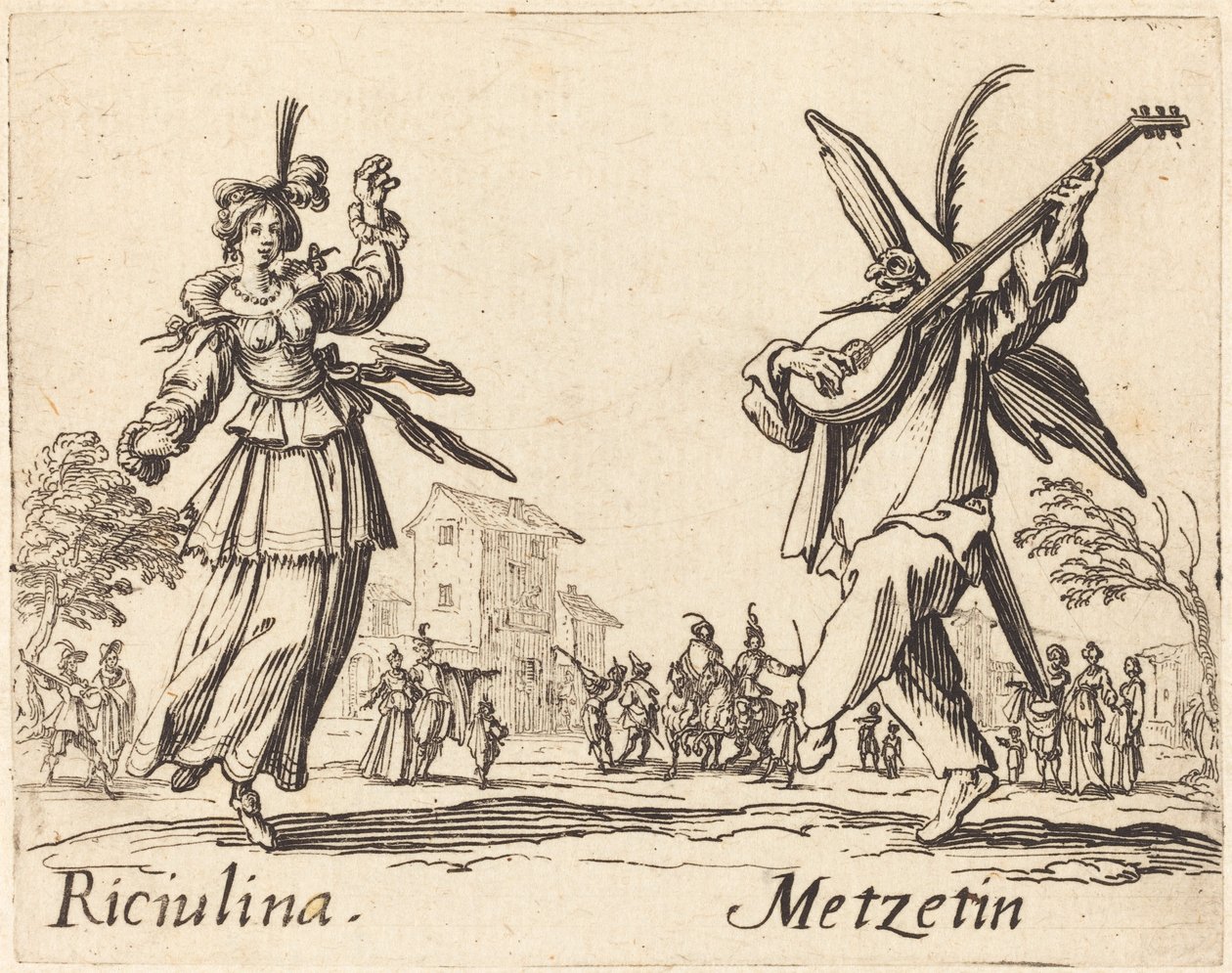 Riciulina y Metzetin de Jacques Callot