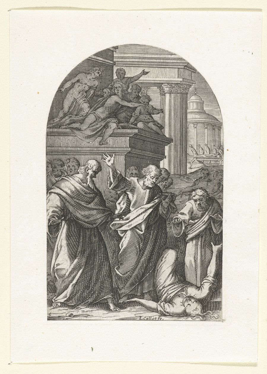 Zafira castigada con la muerte Pinturas y esculturas en Roma (título de la serie) de Jacques Callot